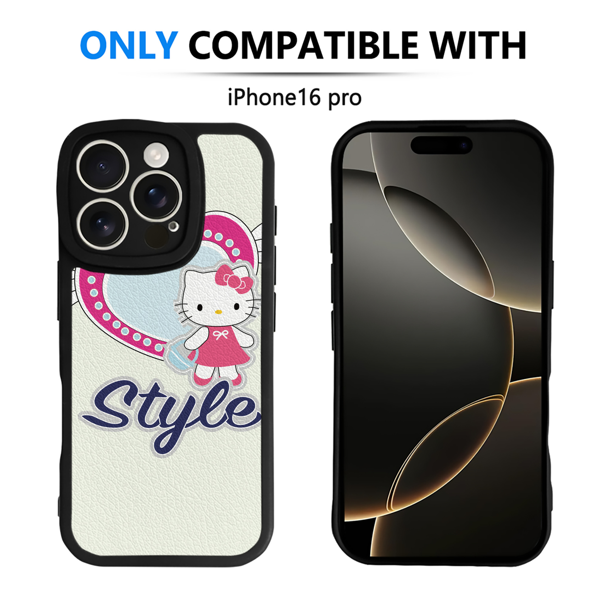 （画像用） Hello Kitty ハローキティ 【iPhone 16シリーズ対応】シリコンスマホケース（レザー調） 材質：シリコン